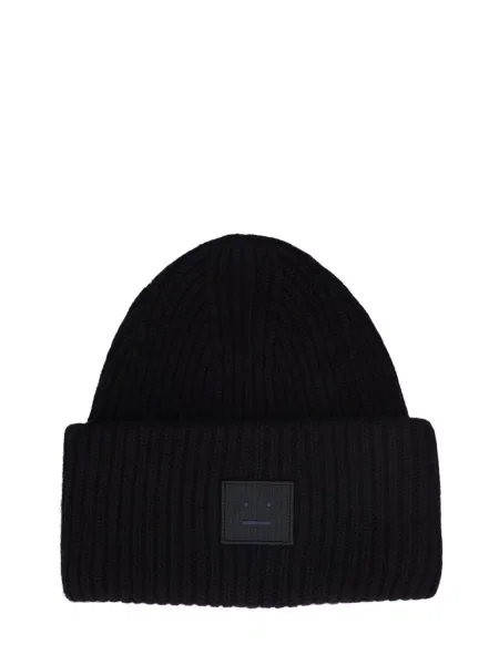 Vlnená čiapka Acne Studios sivá