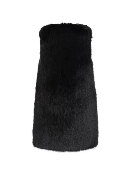 Vestă Herno fără mâneci cu blană negru