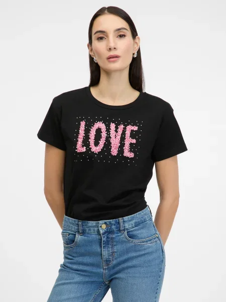 Tricou Orsay scurt negru