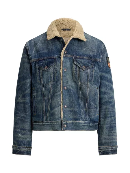Polo Ralph Lauren Geacă de primăvară-toamnă crem / bleumarin / albastru denim / cireș roșu