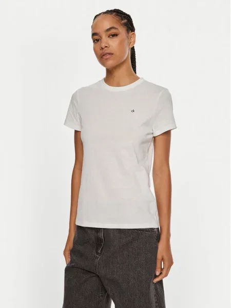 Calvin Klein Tričko Emb Graphic biela