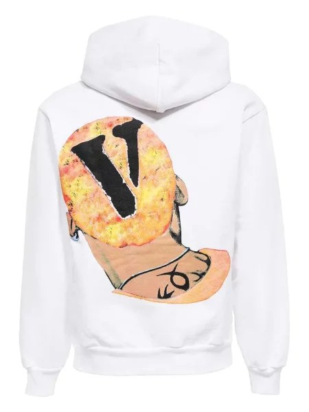 Hanorac cu glugă Vlone cu imagine alb