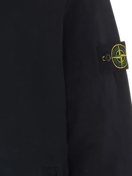 Флийс суичър с качулка Stone Island с качулка камъни черно