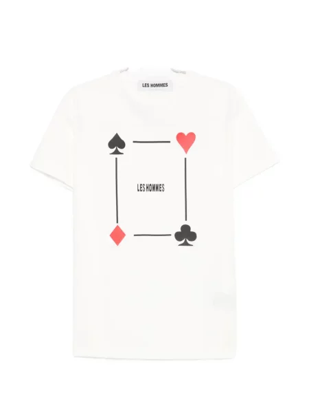 Tricou Les Hommes cu imagine alb