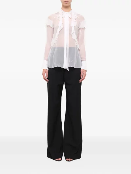 Bluză Givenchy de mătase cu volane alb