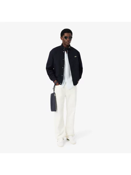 Lacoste Wodoodporna Kurtka Harrington Z Diagonalu niebieski