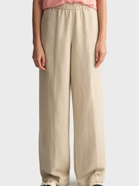 Лляні штани Gant бежеві