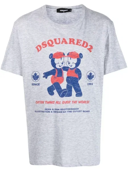 Tricou Dsquared2 cu imagine scurt gri
