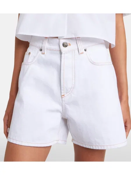 Pantaloni scurți din denim Versace alb
