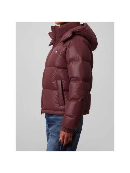 Geacă de blugi Calvin Klein Jeans roșu