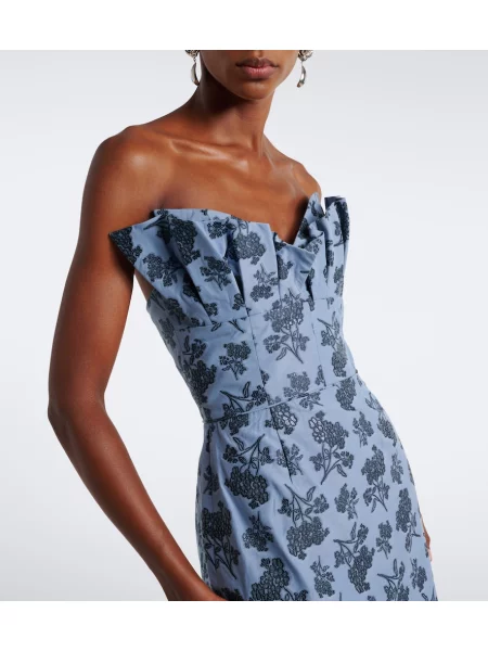 Rochie Markarian cu model floral albastru
