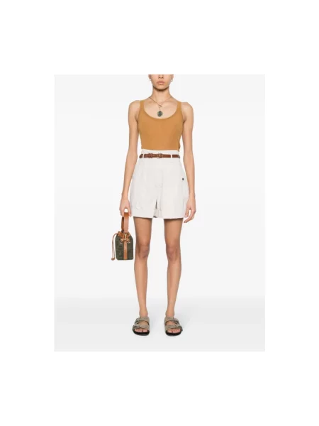 Top Max Mara bez rękawów brązowy