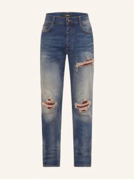 Amiri Jeansy W Stylu Destroyed Krój Skinny blau
