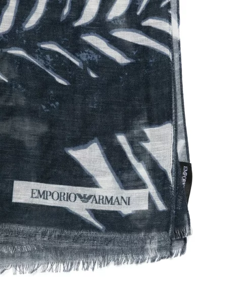 Шал Emporio Armani с принт синьо