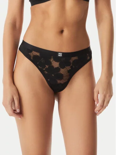 HUGO Chilot tanga Bloom negru