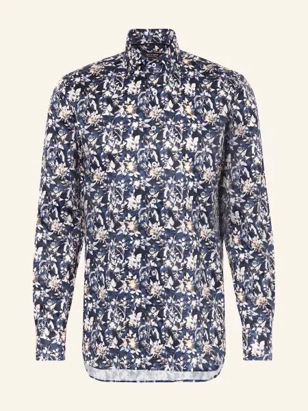 Olymp Signature Košile Tailored Fit tmavě / režná / hnědá modrá