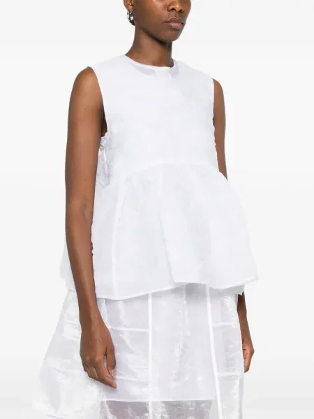 Cu peplum top Cecilie Bahnsen alb