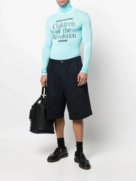 Plisuoti bermuda šortai Raf Simons mėlyna