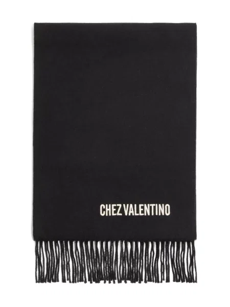Fular Valentino Garavani cu broderie negru