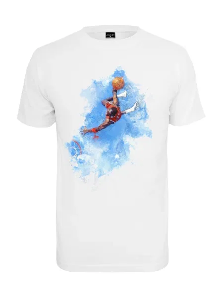 Mister Tee Tricou albastru deschis / portocaliu / roșu alb