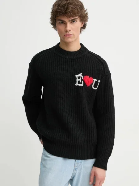 Études Studio pulover de lana barbati călduros negru