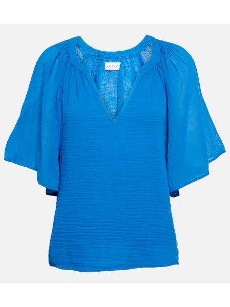 Top Velvet de catifea albastru