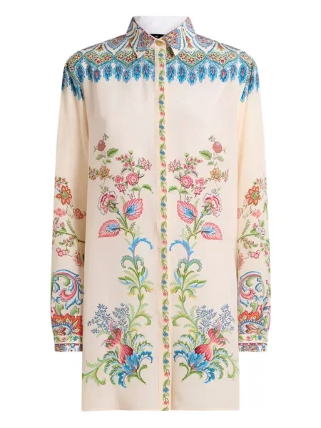Cămașă Etro de mătase cu model floral cu imagine