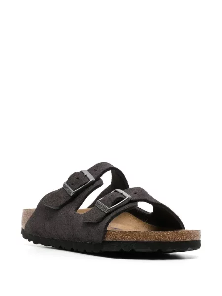 Δερμάτινα σανδάλια Birkenstock με αγκράφα γκρι