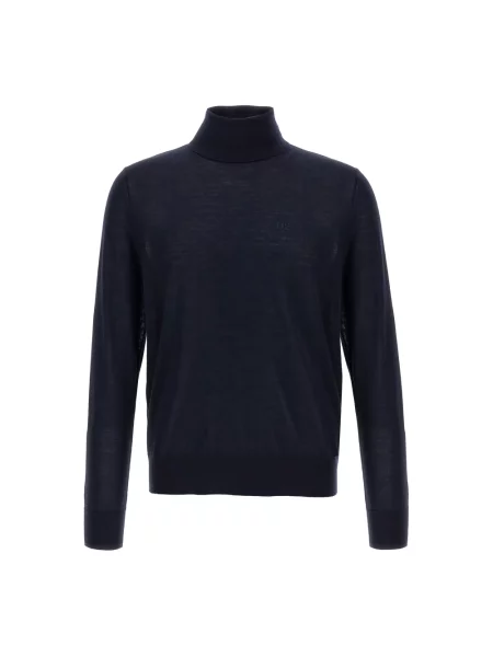 Sweter z golfem Dsquared2 wełniany do golfa niebieski