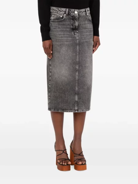 Fustă din denim Love Moschino gri