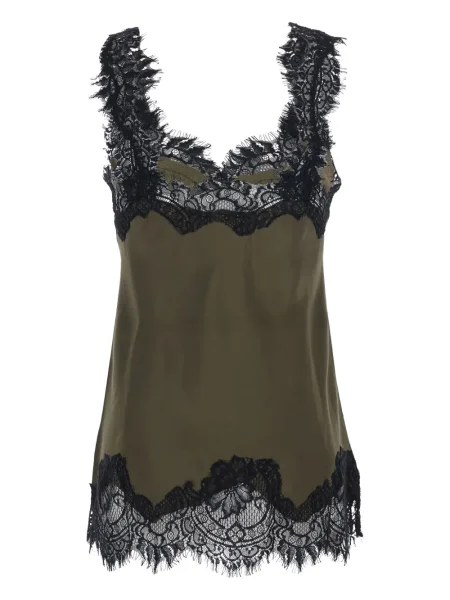 Top Gold Hawk z dekoltem w serek koronkowy zielony