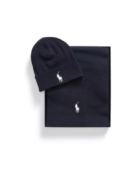 Szal Polo Ralph Lauren retro niebieska