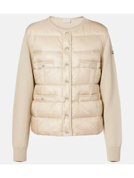 Cardigan Moncler de lână bej