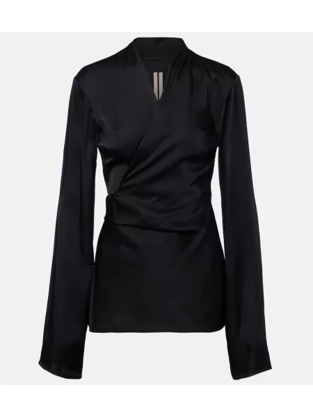 Top Rick Owens din satin plic negru