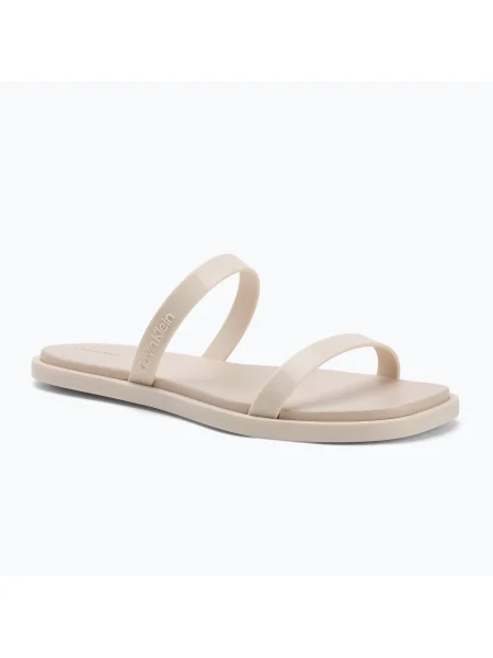 Papuci pentru femei Calvin Klein Double Bar Slide Jelly turtle dove