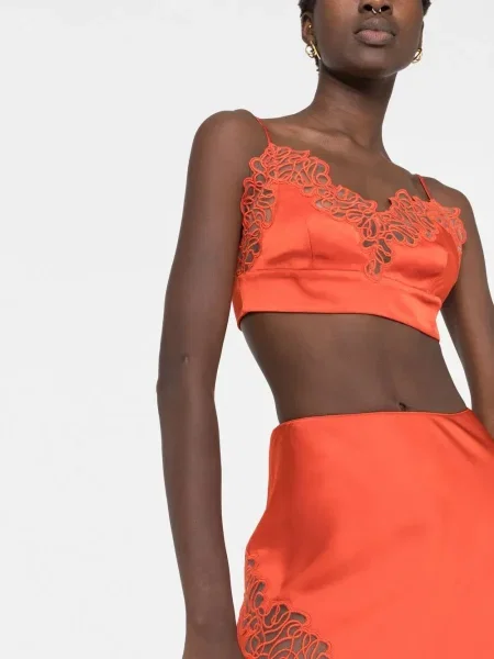 Top Stella Mccartney s čipkom narančasta