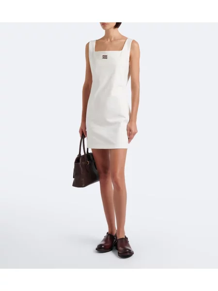 Rochie Miu Miu din piele alb