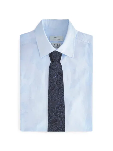 Cravată Etro de mătase cu model paisley negru