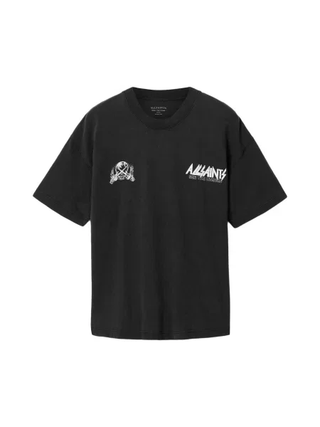 AllSaints Tricou CHROMIUM negru alb