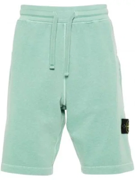 Pantaloni scurți Stone Island din jerseu cu strasuri verde