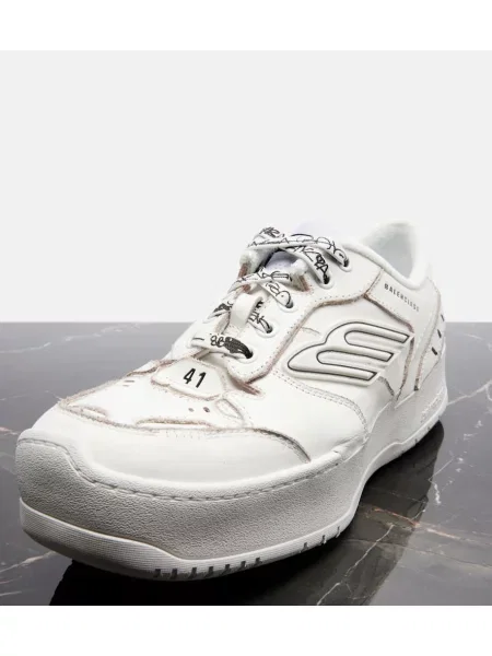 Sneakerși Balenciaga din piele cu platformă alb