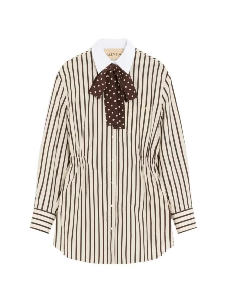 Rochie mini Valentino Garavani cu dungi din poplin