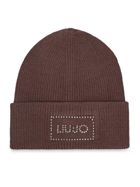 Liu Jo czapka beanie z dodatkiem wełny brązowa