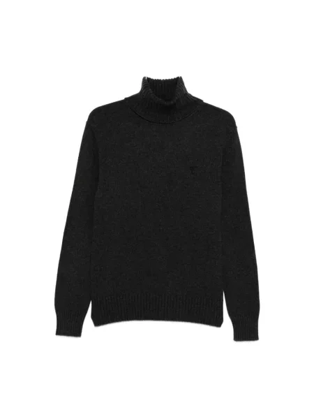 Sweter z golfem Ami Paris czarny