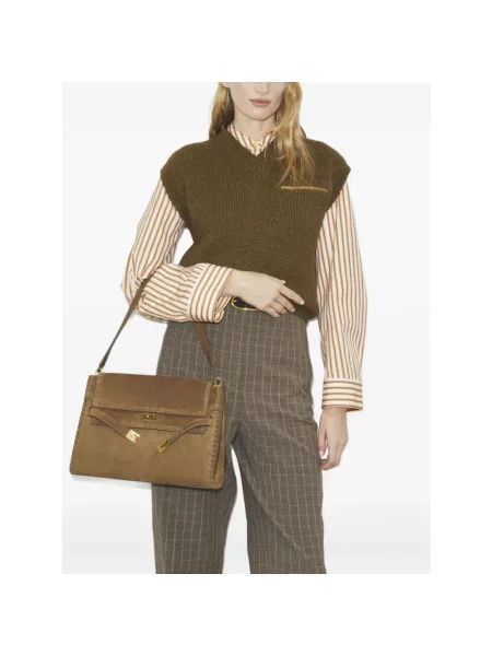 Torebka Tory Burch zamszowa brązowa