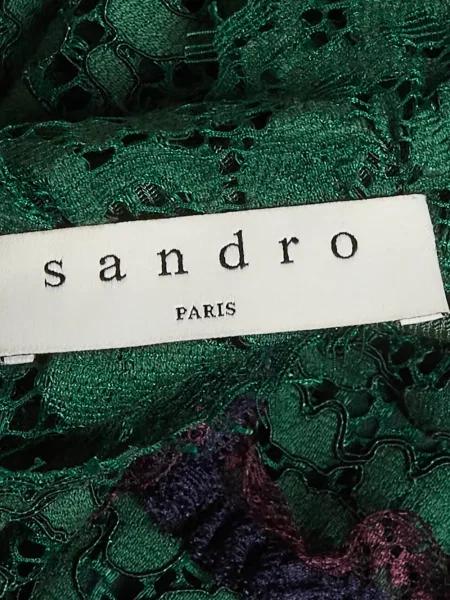 Rochie mini Sandro din dantelă verde