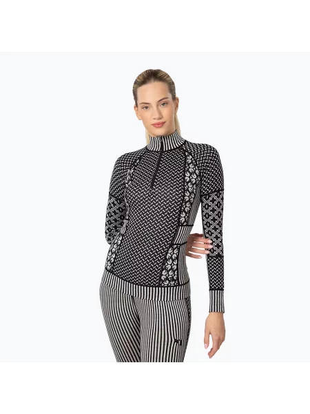 Bluză termoactivă pentru femei KARI TRAA Smekker Half Zip black negru