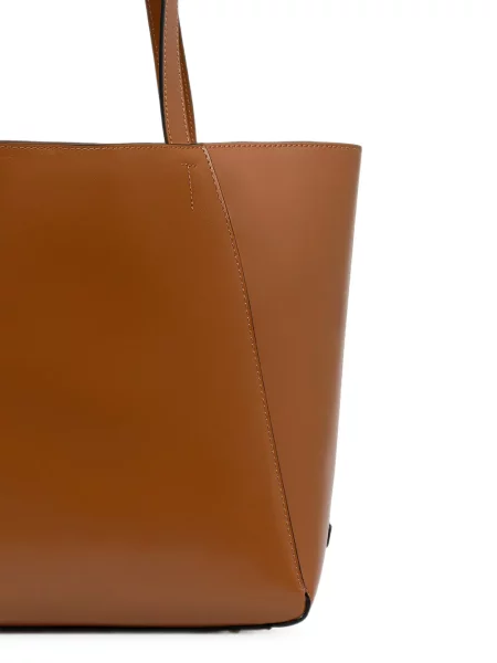 Bőr shopper táska Marc O'polo autogrammal barna