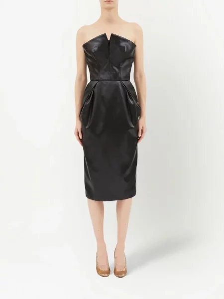 Kostiumas midi suknelė Maison Margiela iki kelių be petnešėlių juoda