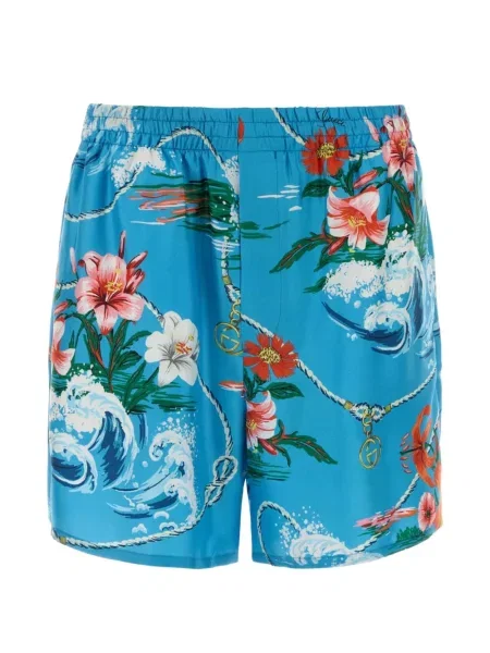 Bermude Gucci de mătase cu model floral cu imagine albastru